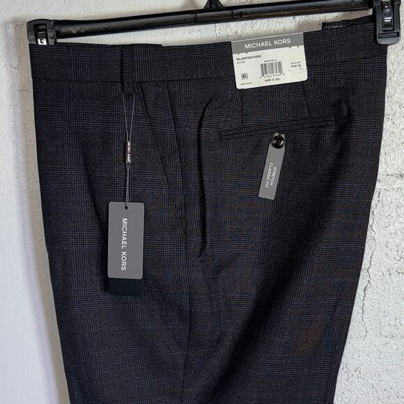 Michael Kors Men Classic-Fit Wool-Blend Suit Pants Burgundy 44X30 $200 - Picture 1 of 10